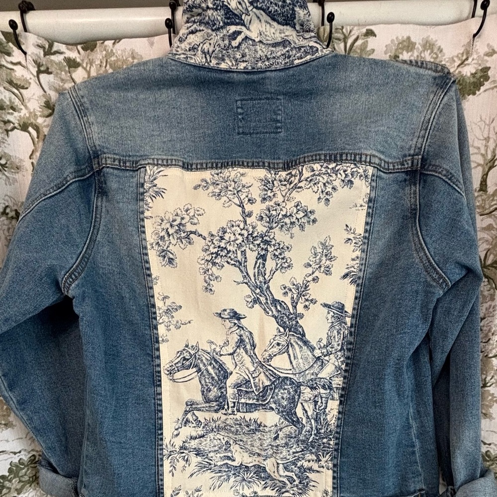 Blue Jean Jacket with Printed Back